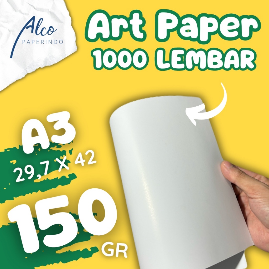 

(1000 lembar) Art Paper 150gr ukuran A3 isi 1000