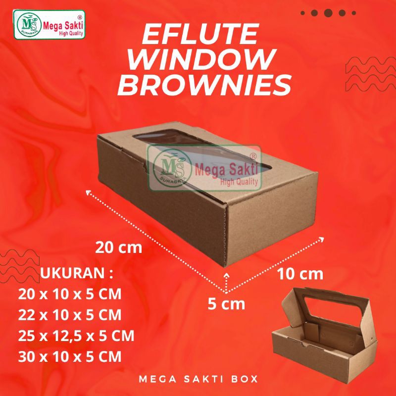 

(ISI 10 PCS) DOS / DUS KUE BROWNIS EFLUTE WINDOW TINGGI 5 CM UK 20 CM, 22 CM, 25 CM, 30 CM / KARTON BOX KOTAK HAMPERS EFLUTE WINDOW