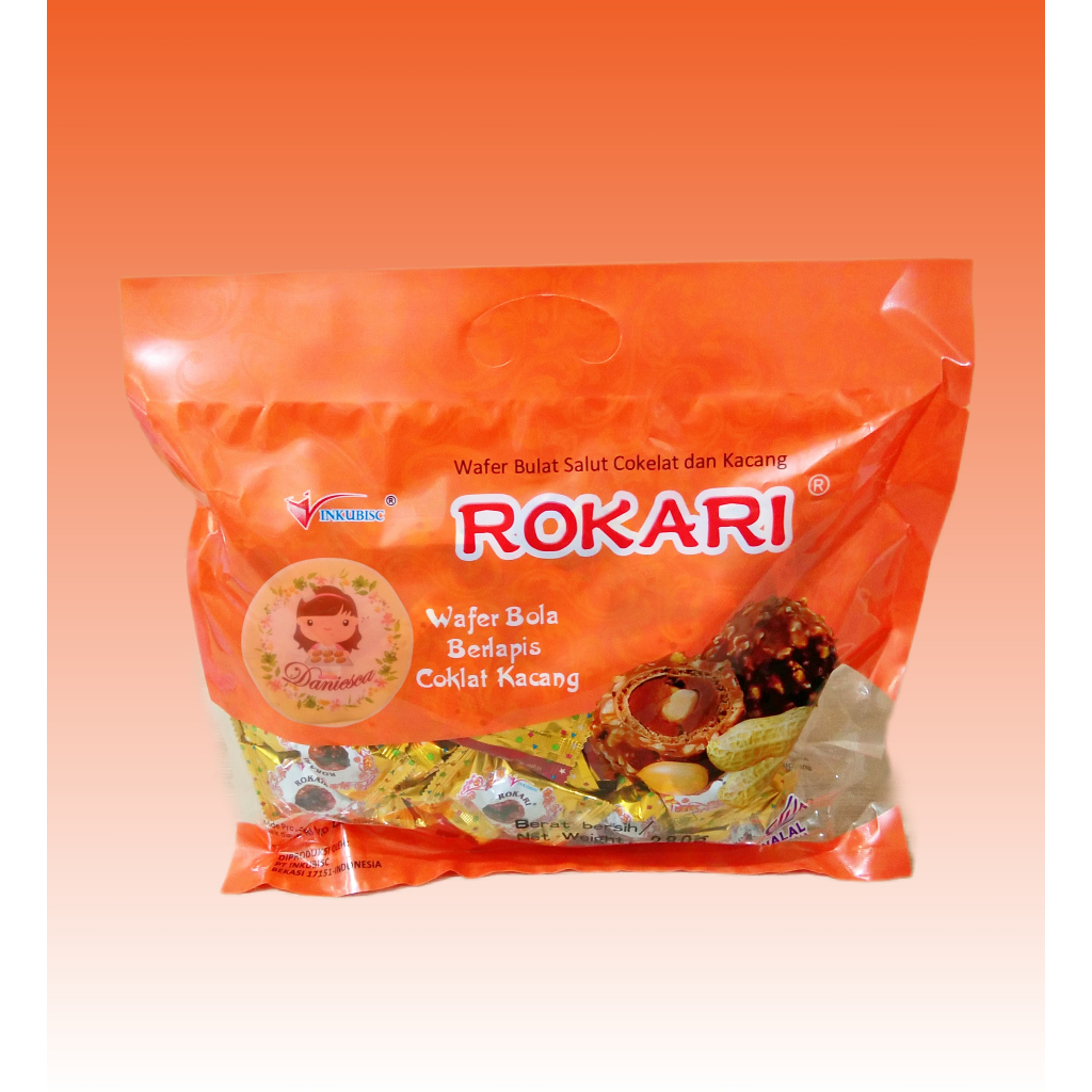 

.280gr coklat Rokari Premium Coklat - Wafer bola berlapis coklat kacang ( ds bgr )