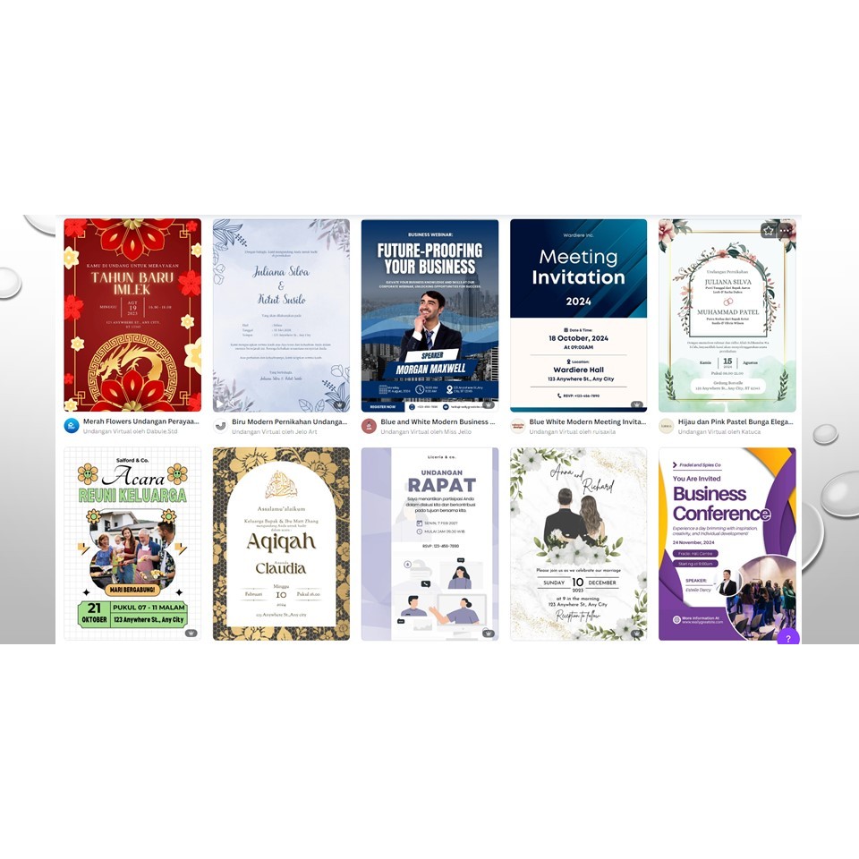 Template Desain Undangan Pernikahan, Aqiqah, Tahlil, Yasin, Pengajian, dll (bisa request)