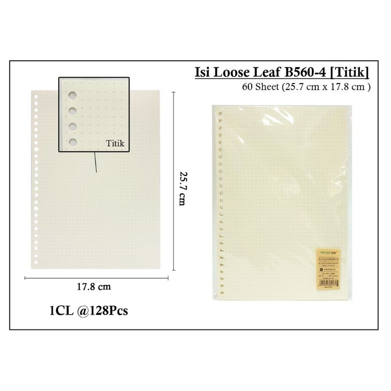 

Isi Loose Leaf B560-4 Titik 60 Sheet (25.7 cm x 17.8 cm)