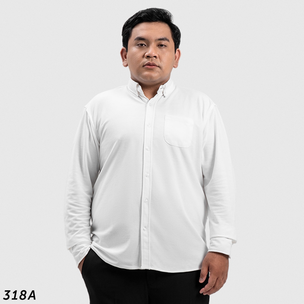 HSRM - Pique Shirt Basic Big Size Long Sleeves White