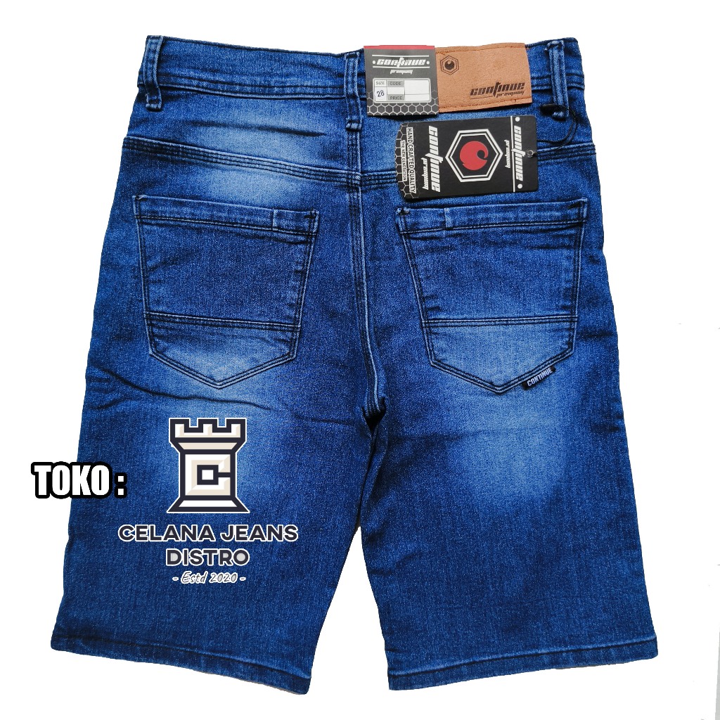 Celana Jeans Pendek Biru Pria Distro Continue