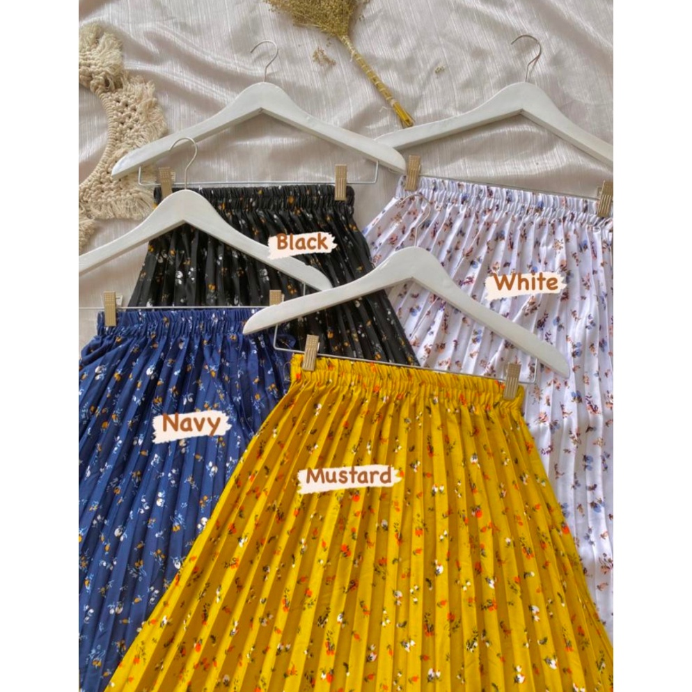 Harga Bagus ROK PLISKET MOTIF BUNGA MELATI HYGET PREMIUM TEBAL TERBARU