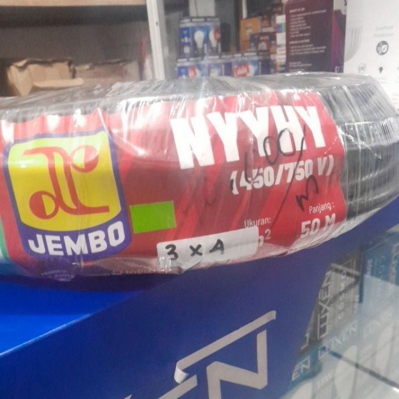kabel jembo NYYHY 3x4 serabut hitam