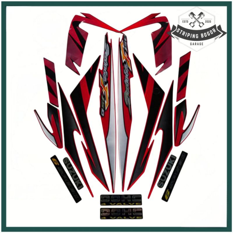Striping Suzuki Satria fu f 150 2007 2008 merah list motor thailand berkualitas termurah