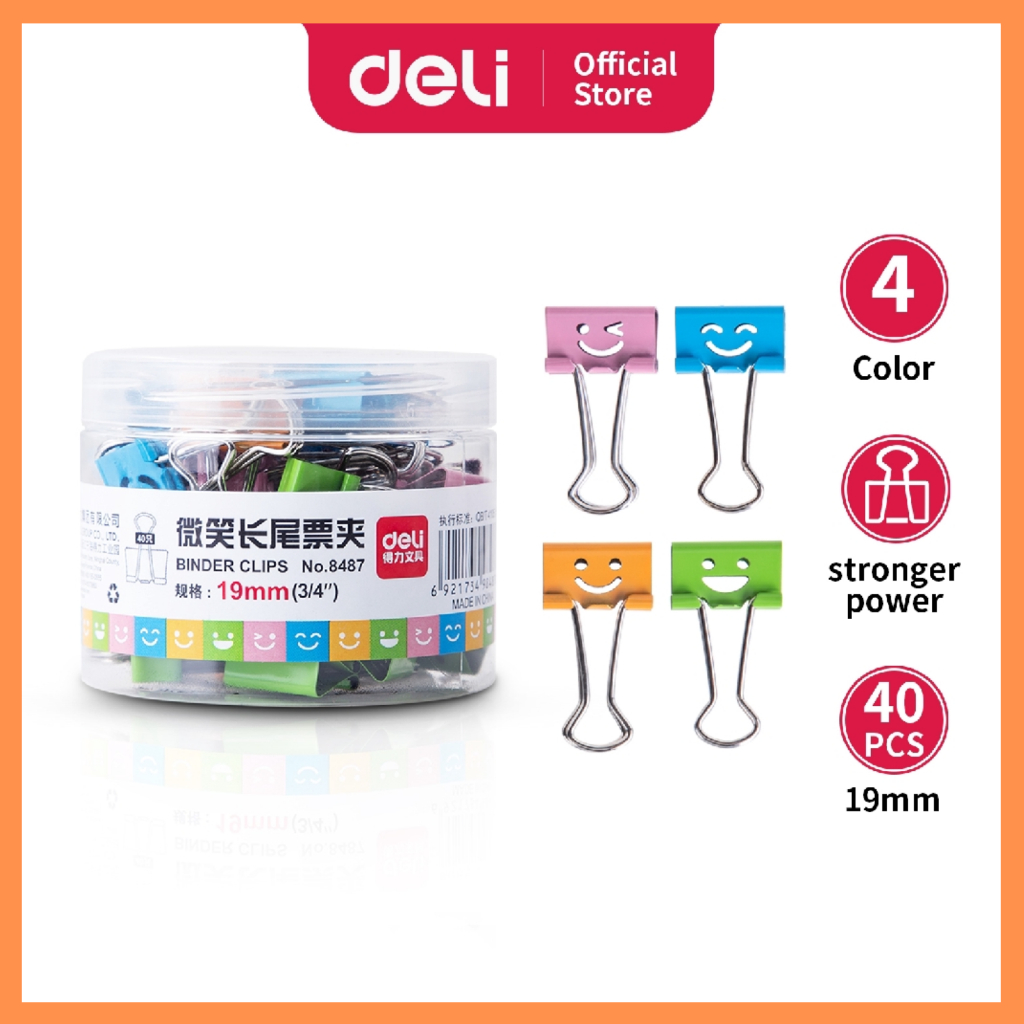 

DELI Binder clip smile ukuran 19mm 8487