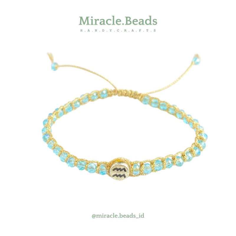 Miracle.Beads - Gelang Personality - Inisial - Biru Muda