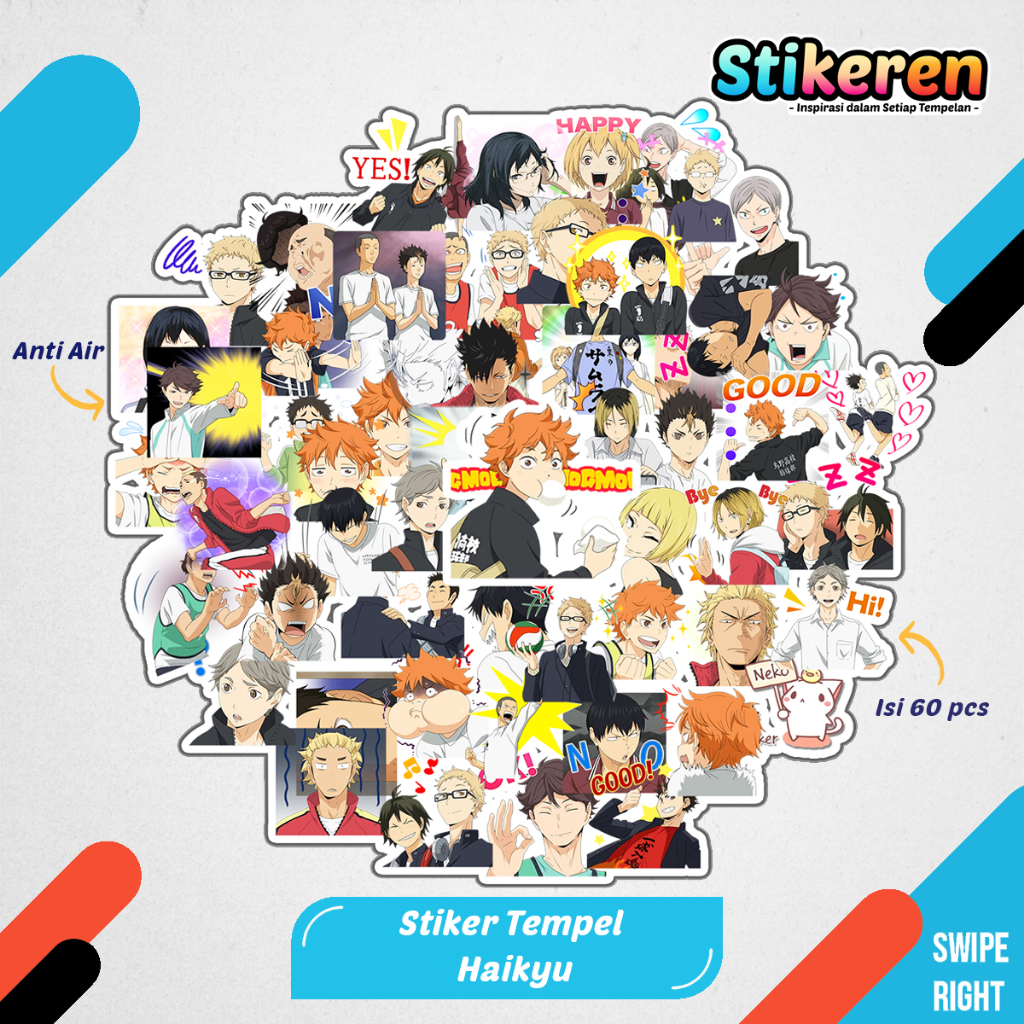 

Stiker Haikyu Anime Kartun Film Paper Vinyl Dekorasi Laptop Koper Tumbler Kulkas DIY