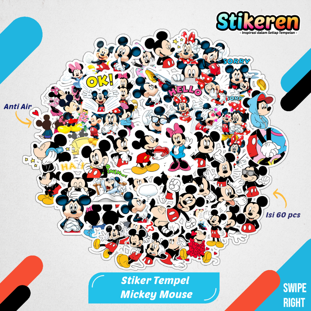 

Stiker Mickey Mouse Anime Kartun Film Paper Vinyl Dekorasi Laptop Koper Tumbler Kulkas DIY