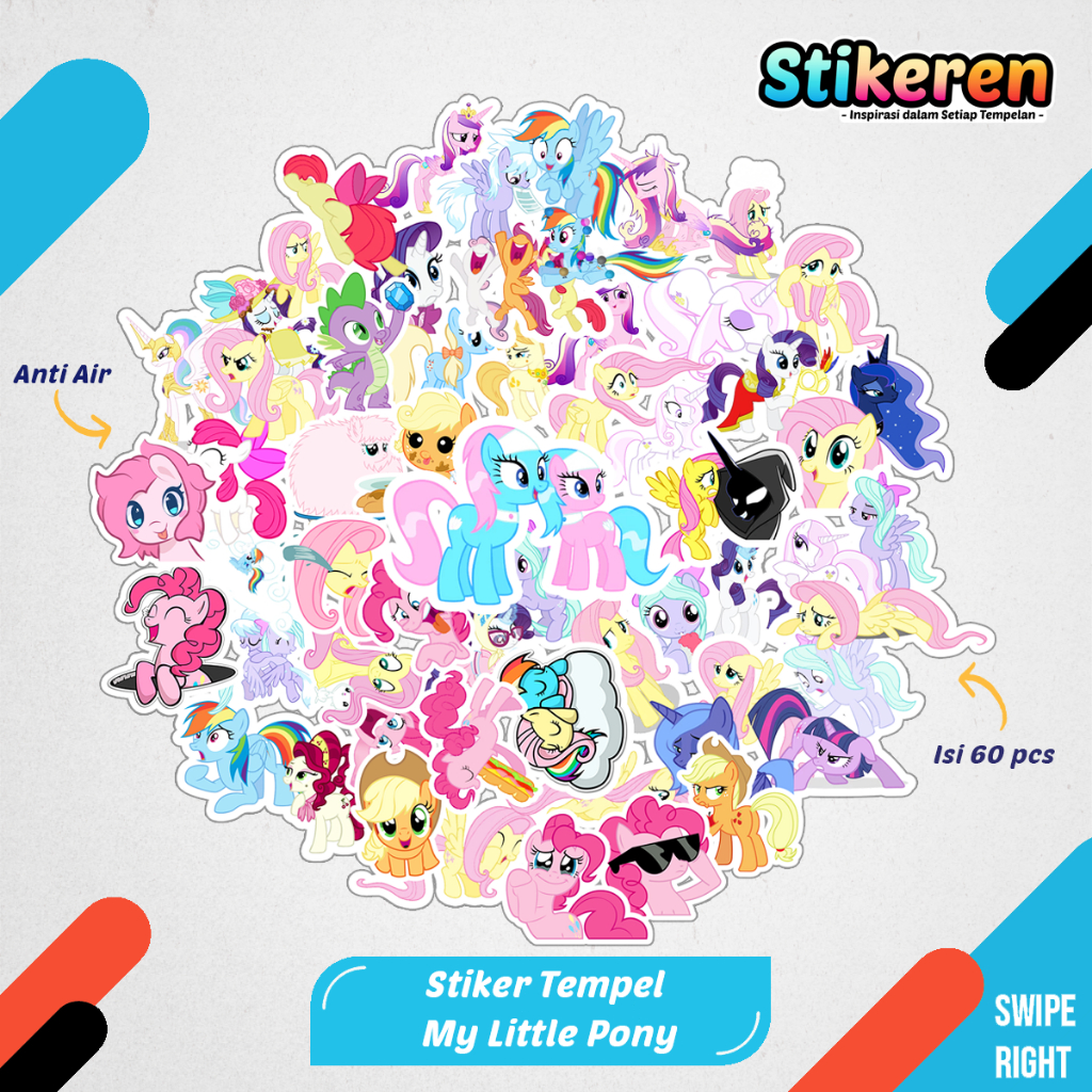 

Stiker My Little Pony Anime Kartun Film Paper Vinyl Dekorasi Laptop Koper Tumbler Kulkas DIY