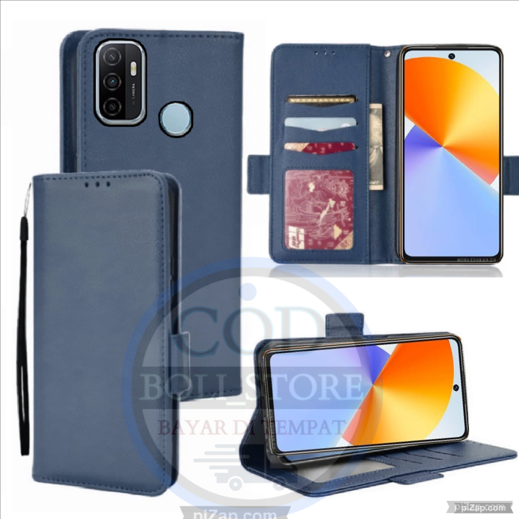CASE HP OPPO A53 2020/A33 2020- CASING DOMPET-FLIP COVER LEATHER-SARUNG HP