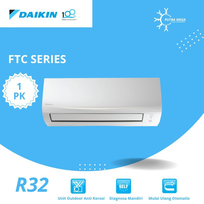 AC DAIKIN THAILAND STANDAR 1 PK FTC25NV14 / AC DAIKIN THAILAND 1 PK FTC25NV14 SPLIT STANDAR DAN PEMA