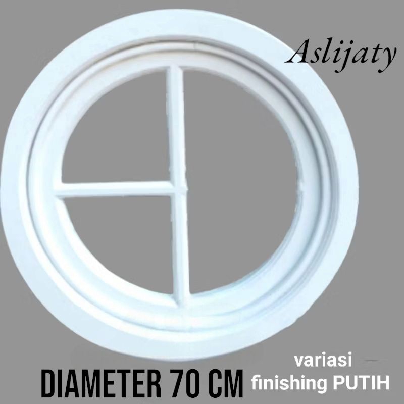 KS - kusen jendela bulat kayu jati Diameter 70 cm Engsel putar pivot stainess