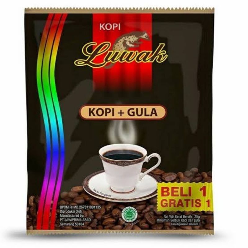 

Kopi Luwak hitam + gula 15 sachet