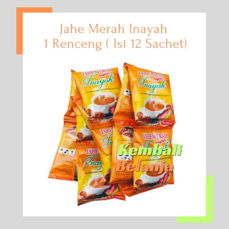 

Jahe Merah Inayah 1 Renceng Isi 12 Sachet/ Jahe merah Instan/ Jahe Merah Inayah/Jahe Merah Super