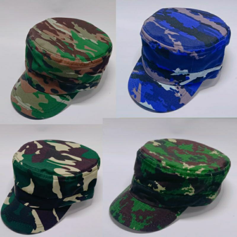 topi komando loreng anak TK SD 3-9 taun/topi alat ribut sekolah motif loreng/loreng auri/loreng Kopa