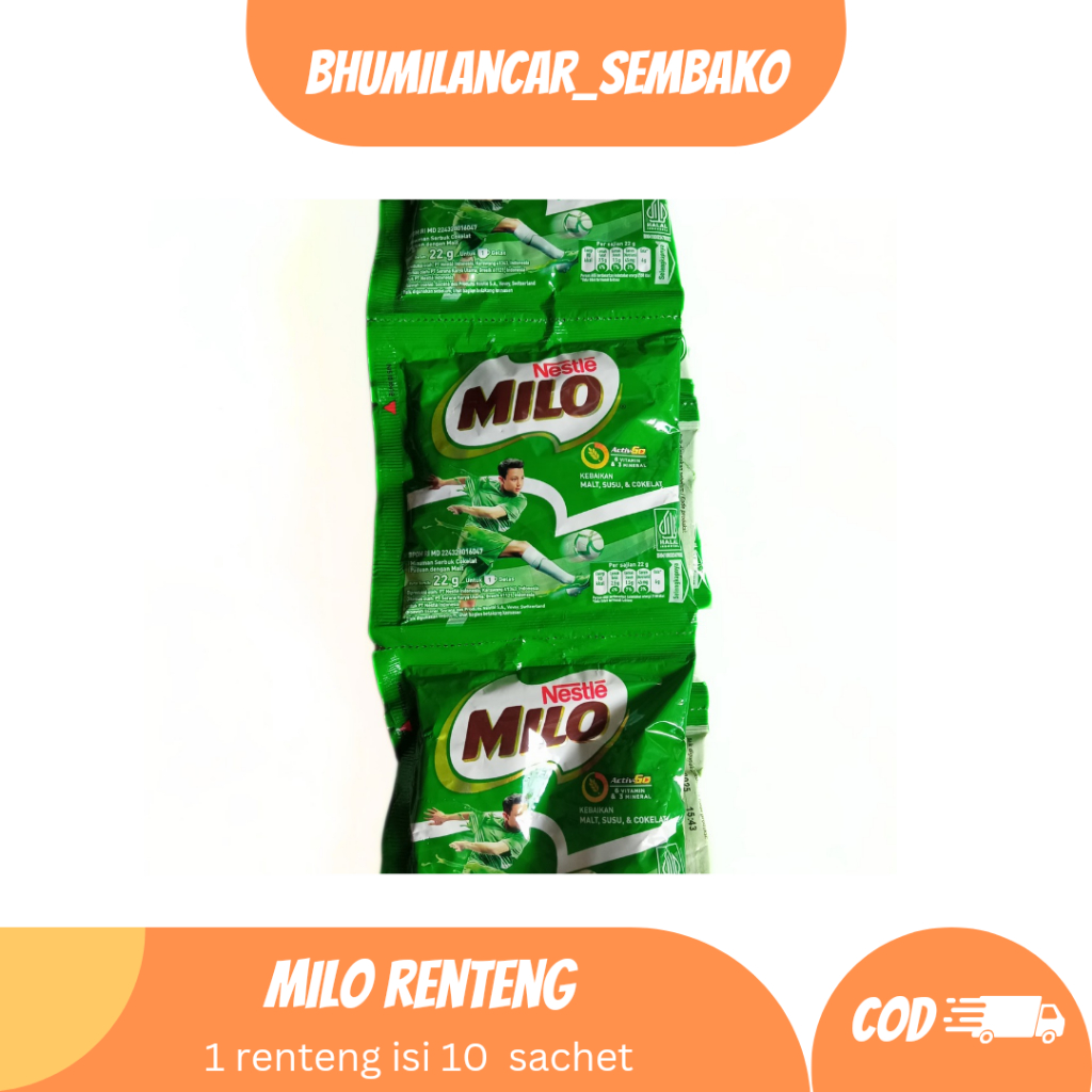 

Susu Milo Coklat 1 Renteng Isi 10 Sachet