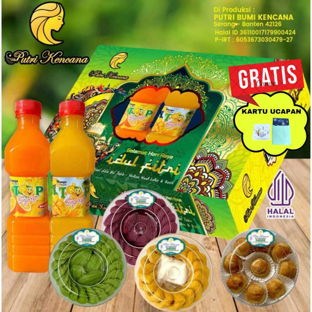 

PROMO KUE LEBARAN PUTRI KENCANA PAKET DUO SIRUP ISI 4 TOPLES PLUS 2 BOTOL SIRUP. FREE KARTU UCAPAN