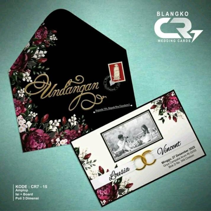 CETAK UNDANGAN HC CR7 - 15 / AMPLOP+ISI / UNDANGAN PERNIKAHAN HARD COVER