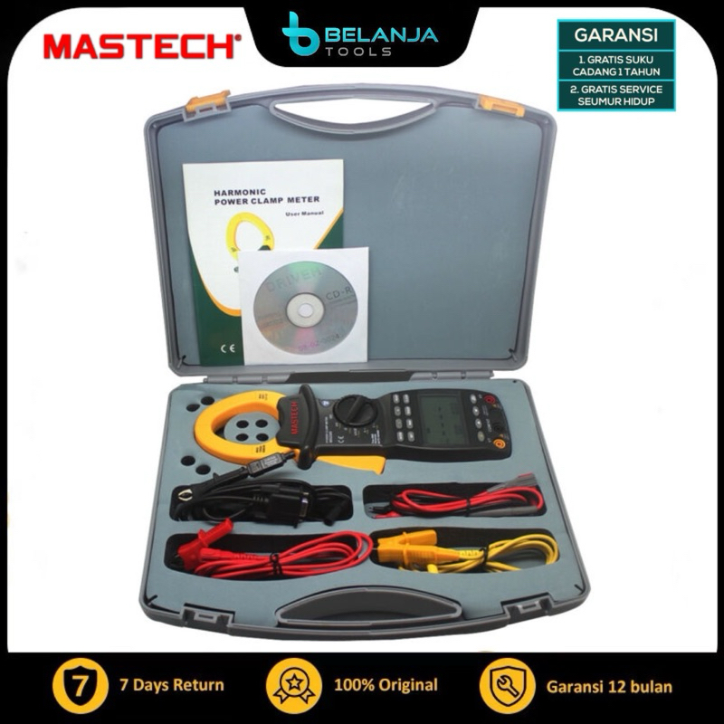 Three Phase Power Clamp Meter Mastech MS2203 Ampere Tang 3 Fas Fase MS-2203 Multimeter Voltase Fasa