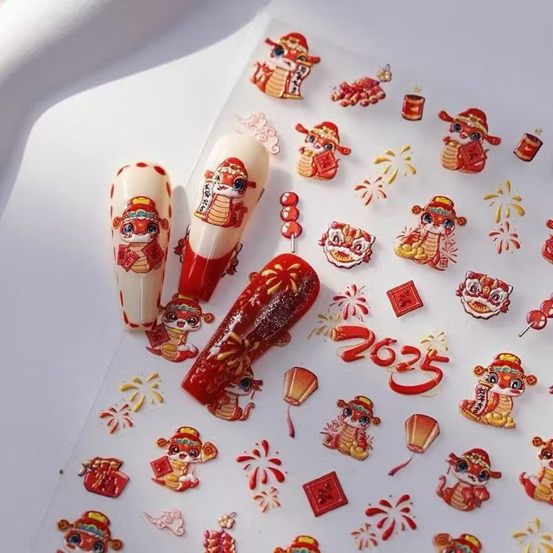 Sticker naik Imlek/Sticker kuku Imlek 5D