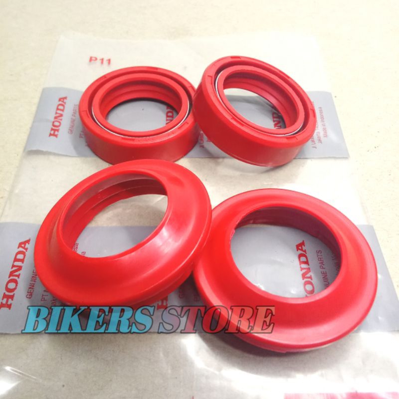 SEAL+TUTUP DEBU SHOCKBREAKER DEPAN MERAH BAHAN SUPER VARIO BEAT PCX NMAX MIO AEROX
