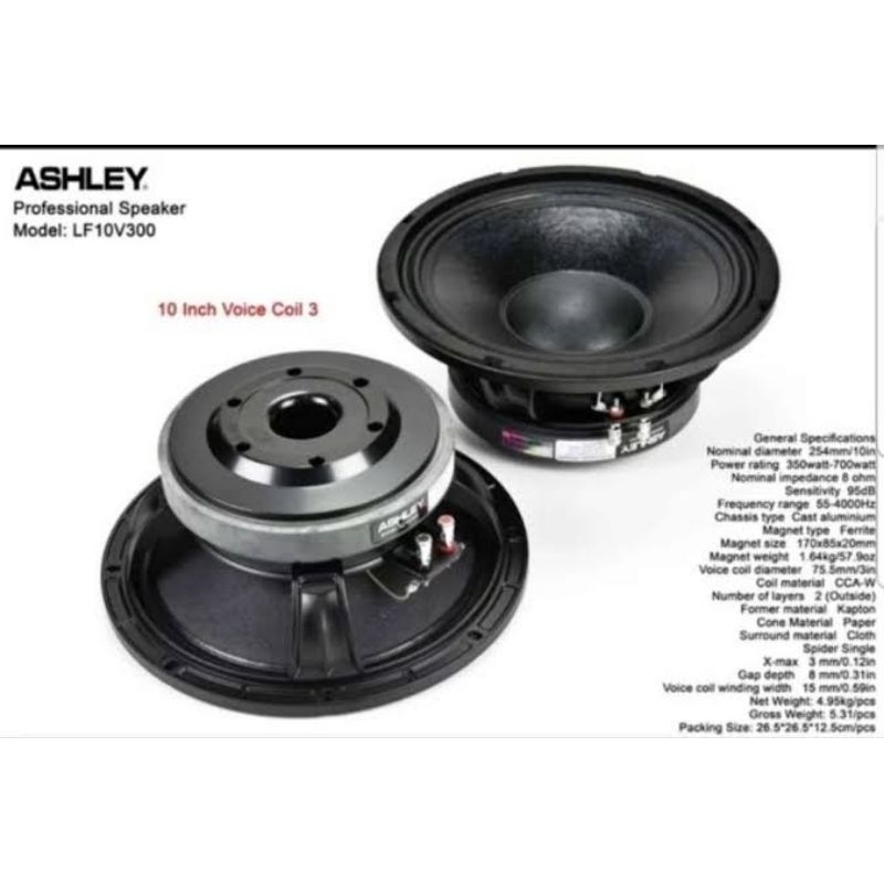 SPEAKER COMPONENT ASHLEY 10 INCH LF10V300 ORIGINAL 10V300