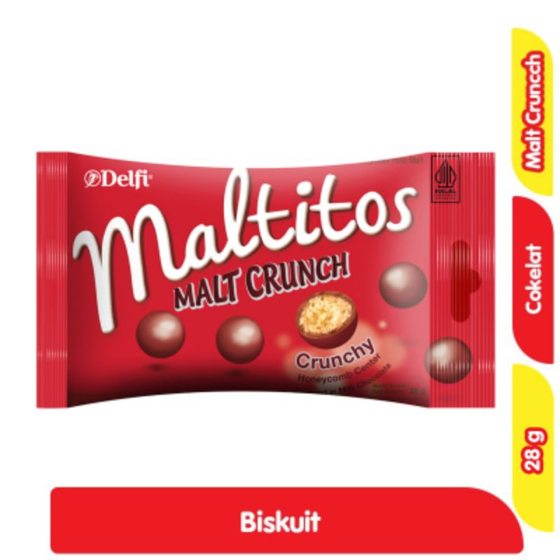 

Delfi Maltitos Biskuit Malt Crunch Cokelat 28 g