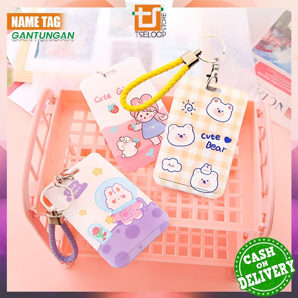 

OFM-C1240 ID Card Holder Motif Karakter Lucu Pelindung Kartu Name Tag / Tempat Kartu Akses Kantor MRT Busway E-Money Flazz Lanyard