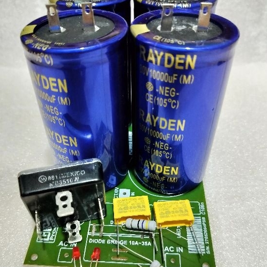 Satu set Kit Psu isi 4 Elco 10.000uf 80volt rayden Siap pake