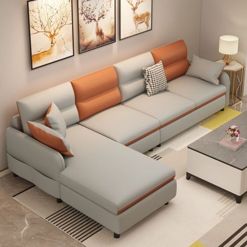sofa kulit | sofa ruang tamu minimalis | sofa kulit set 4 seater
