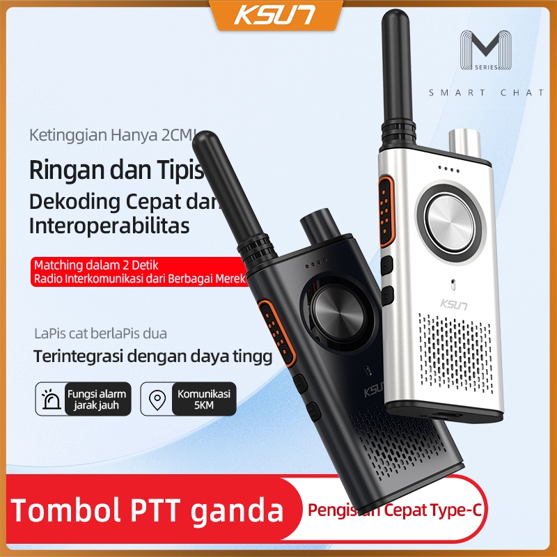 Aloevera12 Ksun X-Tfsi Handy Talkie M8 Ultrathin Dual Ptt Ht Uhf 5W 2200M Wireless Intercom Mudah