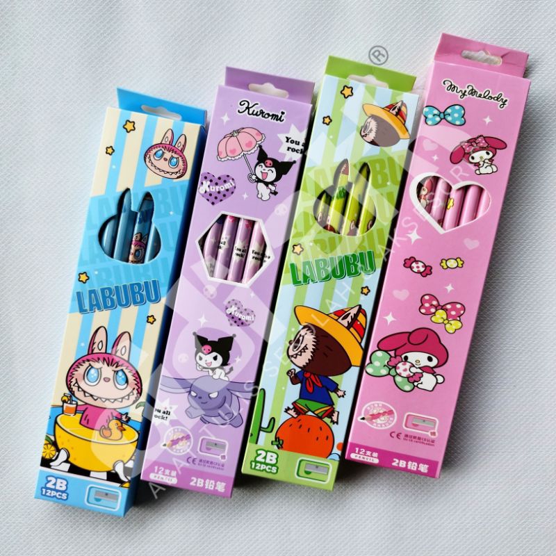 

Pensil 2B Karakter Labubu & Sanrio Kuromi Cinamorol 1 Pak (Isi 12 Pcs)