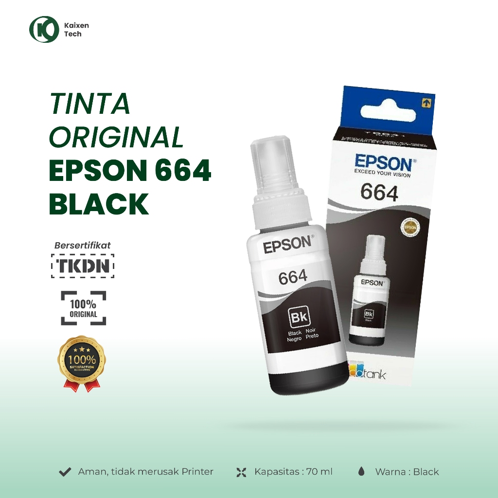 Tinta Epson 664 Original Hitam  L100/L110/L120/L200/L220/L310/L360