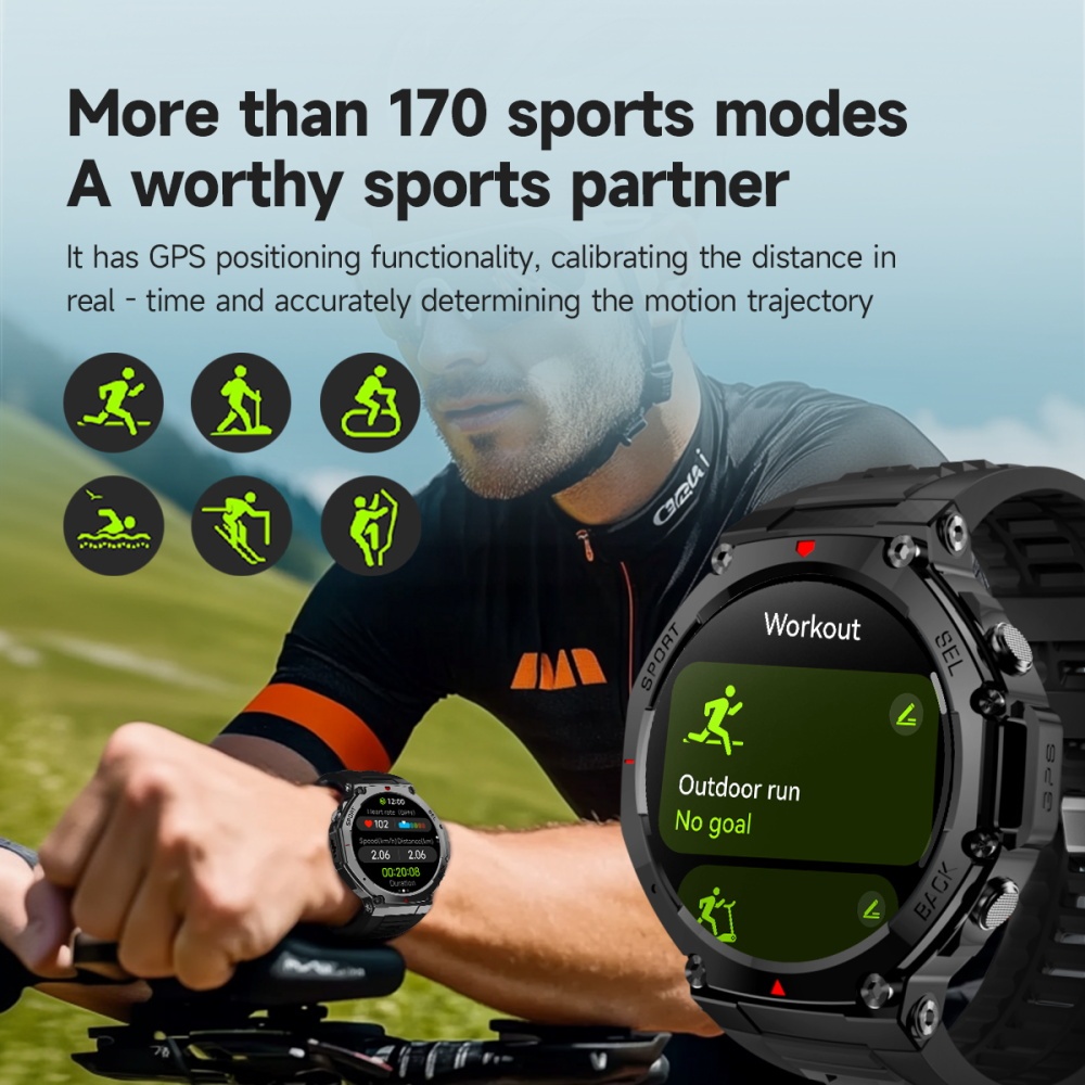 Hot Deals Skmei B78 Smartwatch Pria Gps Map 1.43 Amoled 5Atm Waterproof Compass Bluetooth Call