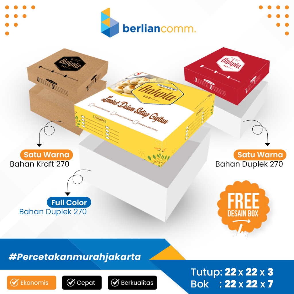 

[22X22] Cetak Custom Dus/Kotak Nasi/Box Nasi/Box Nasi Padang/Box Roti FREE DESAIN