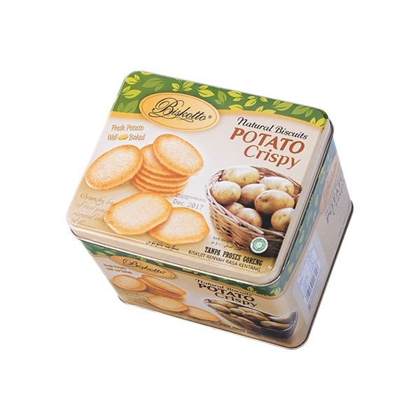 

BISKOTTO Biscuits Potato Crispy Kaleng/Jar 400gr - Biskuit Kentang