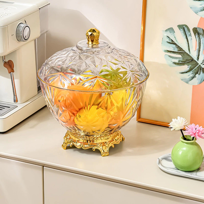 Tudung Saji Bulat Penutup Makanan Transparan / Wadah Mangkok Makanan Mewah Piring Buah Ruang Tamu