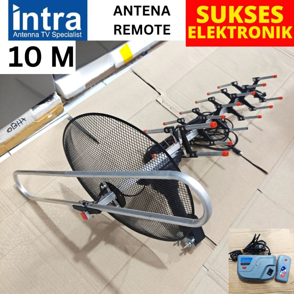 ANTENA REMOTE DIGITAL INTRA 888 DGT / PARABOLA TV BOOSTER KABEL 10 METER