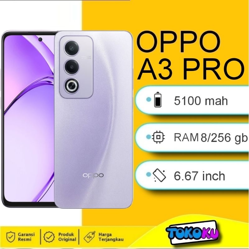 OPPO A3 PRO RAM 8/256 GB - GARANSI RESMI INDONESIA