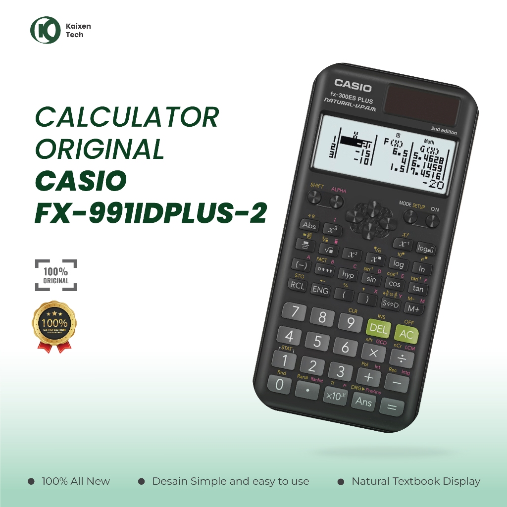 

Kalkulator CASIO FX-991 IDPlus -2nd edition Kalkulator Sekolah/Kuliah - Calculator Scientificq