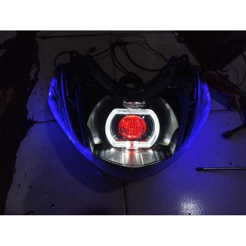 Biled Lampu Depan Mio M3 | Reflektor Lampu Depan Mio 3 custom Biled ALA2 Alis Running warna