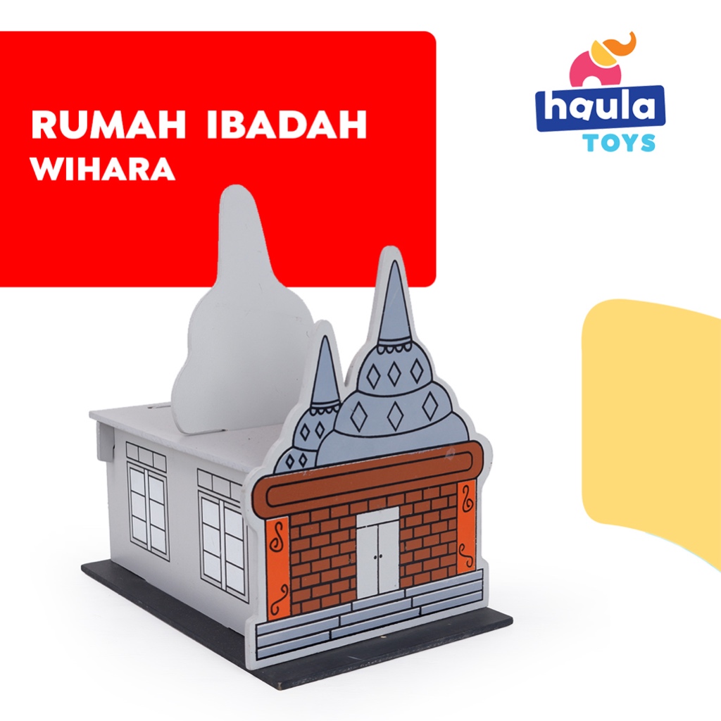 HAULA TOYS || maket rumah ibadah wihara bongkar pasang, maket rumah dari kayu, rumah ibadah kayu