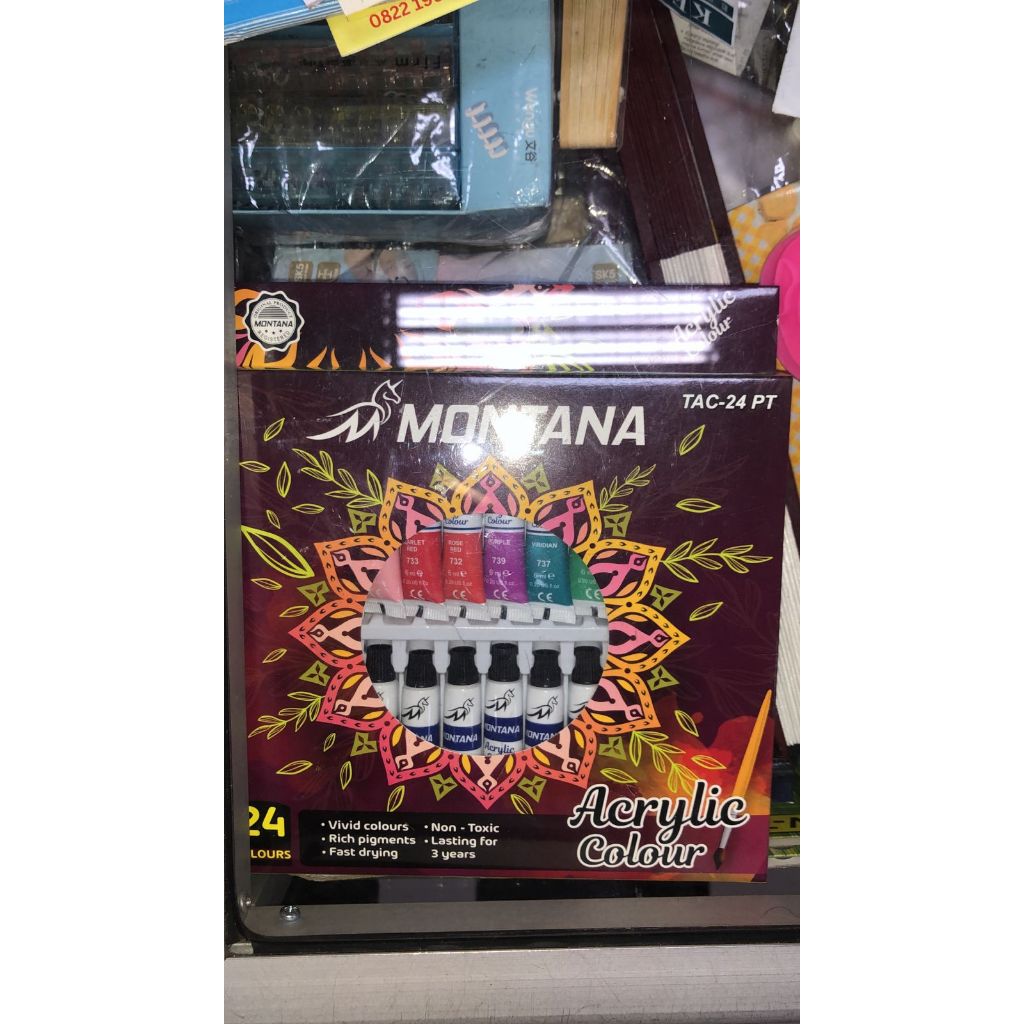 

cat acrilic akrilic set isi 24 warna MONTANA 6 ml ( 24x 6 ml ) vtec joyko killer