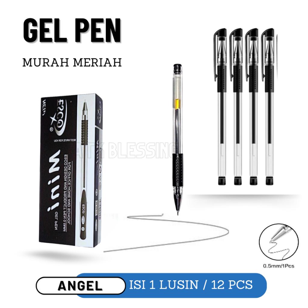 

ESCO MINI/Pulpen Gel Murah/Pulpen Esco Mini gel/Pena / Ballpoint Murah / Cod / Atk Blessing