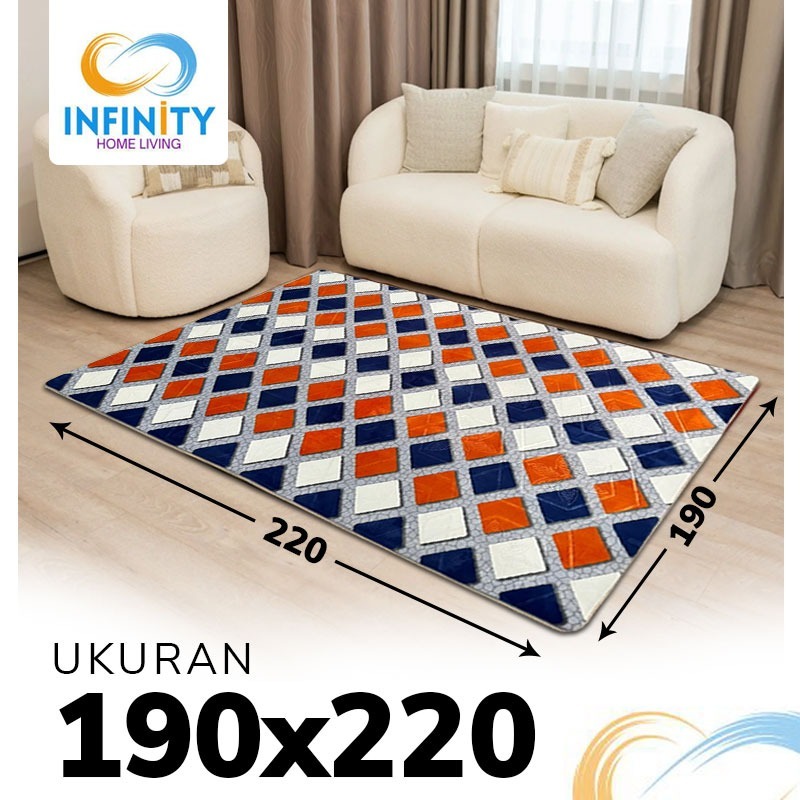 Karpet Malaysia Busa 190x220 Premium Tebal Empuk Anti Slip Karpet Besar