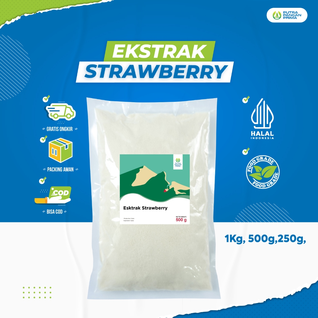

Bubuk Ekstrak Strawberry Extract Powder 250gr 500gr 1kg