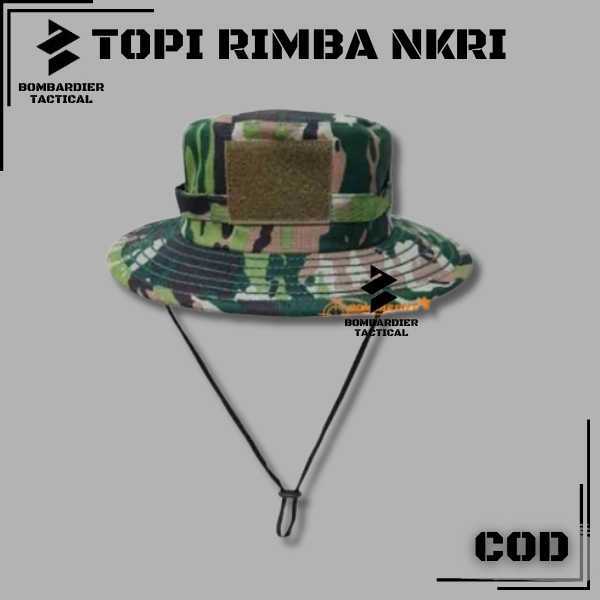 BARU TOPI RIMBA KAWAT BAHAN VELBED LORENG NKRI BAHAN VELBED TOPI RIMBA NKRI