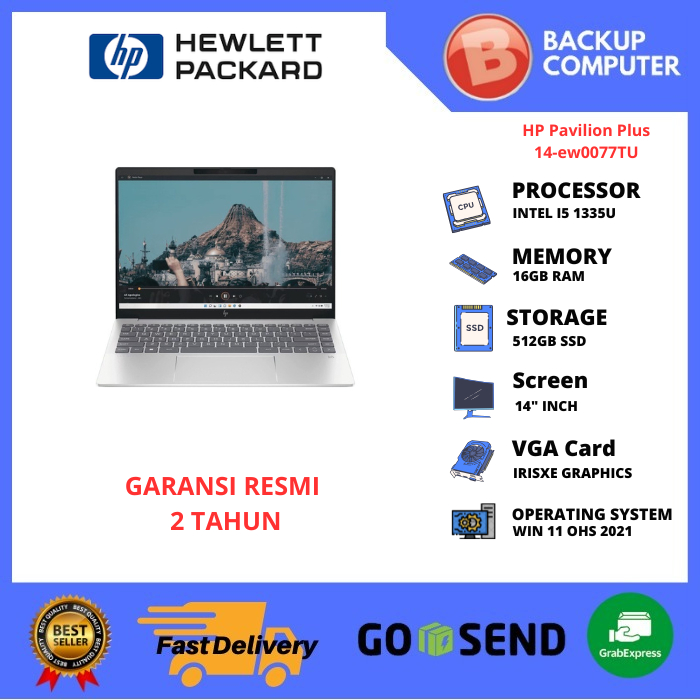 HP Pavilion Plus Laptop 14-ew0077TU INTEL I5 1335U 16GB / 512GB SSD